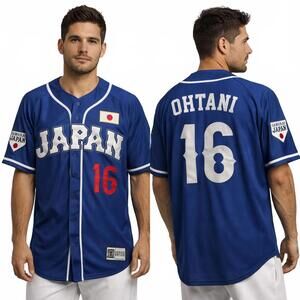 Headgear Classic Samurai Japan Ohtani #16 Baseball Jersey Blue 2XL